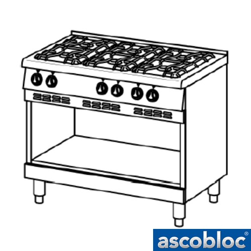 Ascobloc Ascoline AGH 610 GastO gaskookplaat vrijstaand zonder oven logo